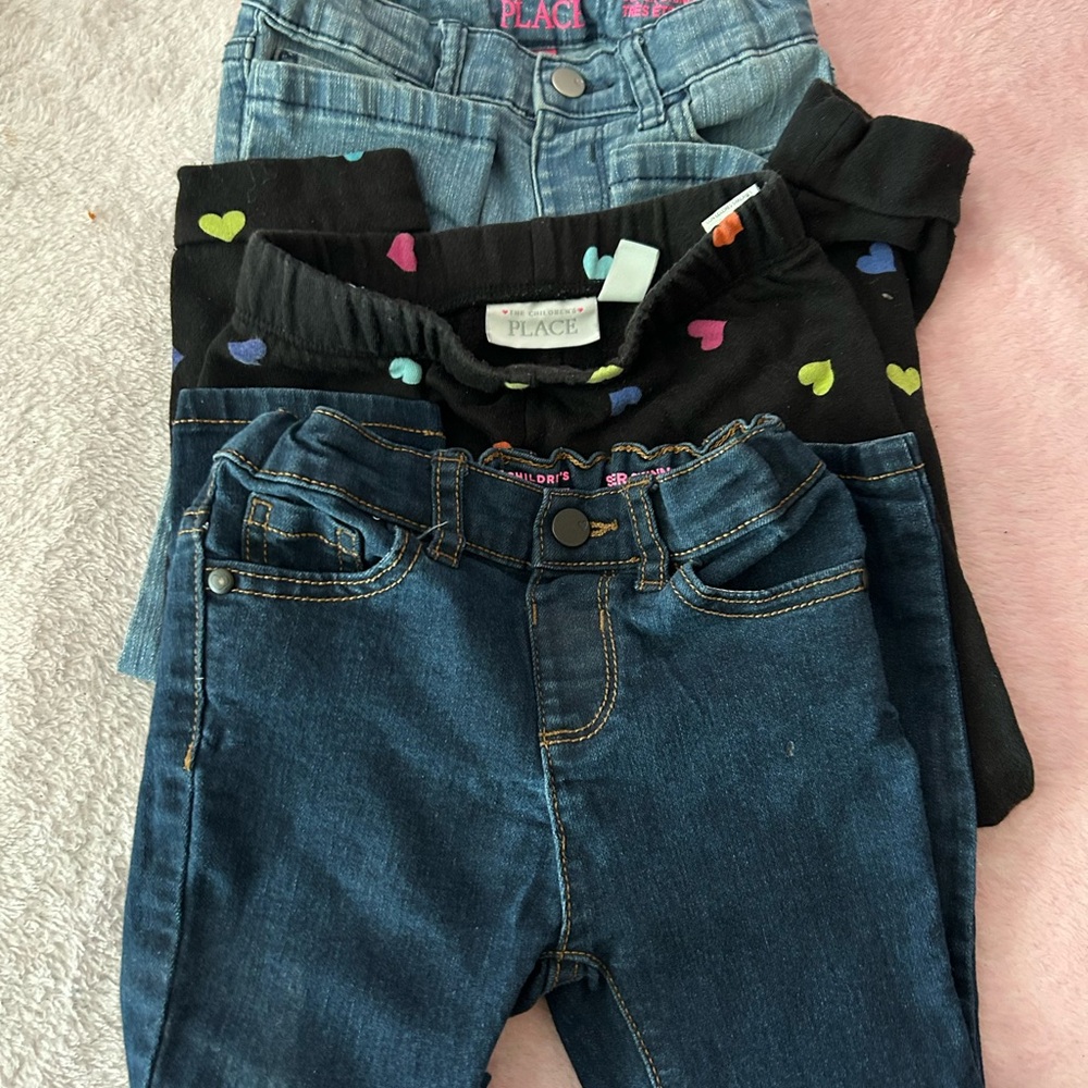 The Children's Place Blue and Black Heart Jeans bundle